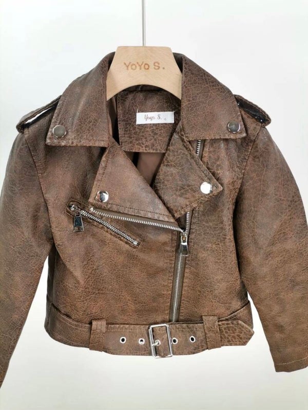 Giubbino simil pelle Brown