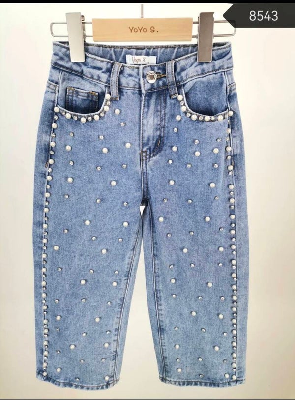 Jeans pearl&Strass