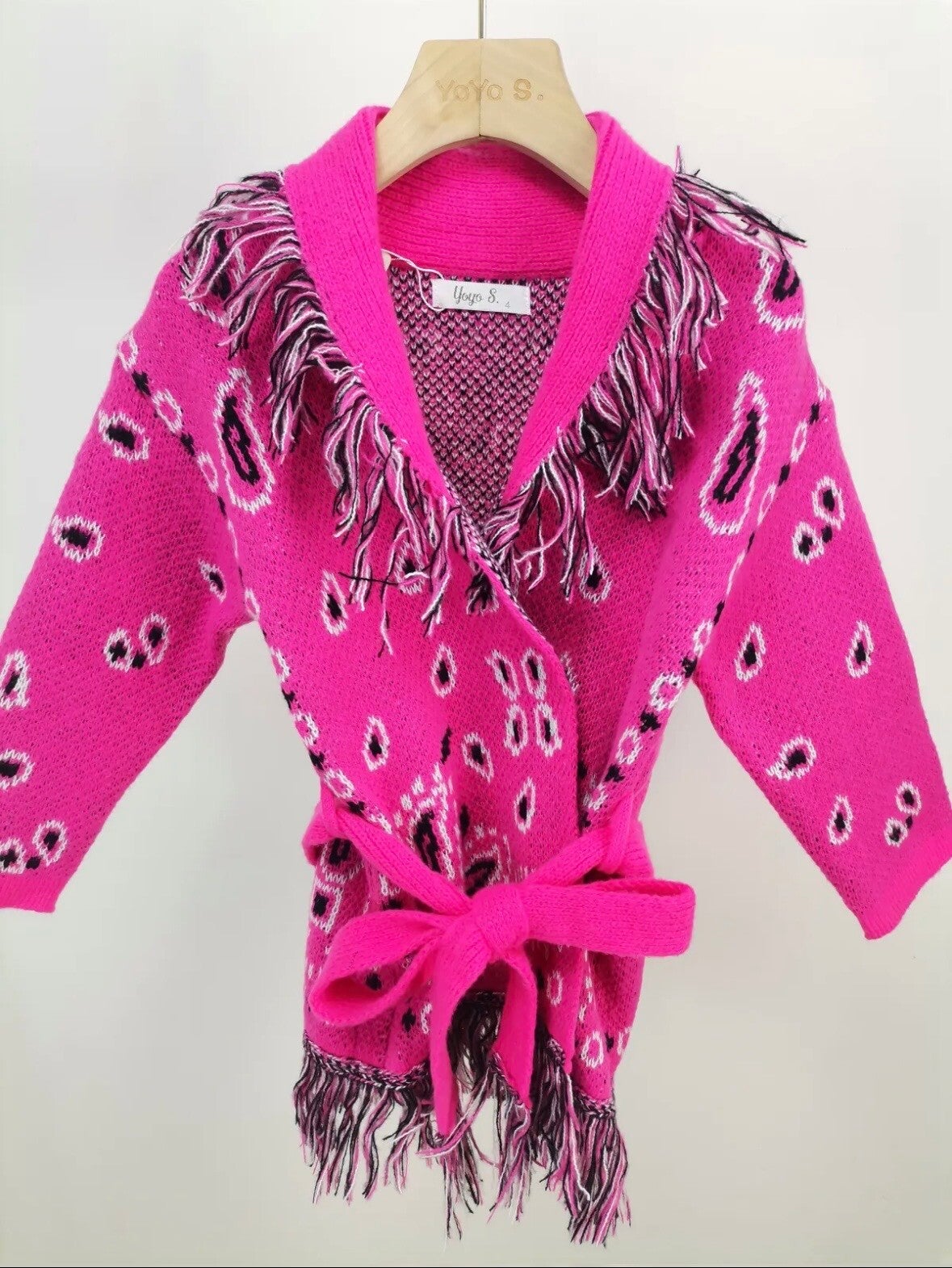 Cardigan Jacquard fucsia