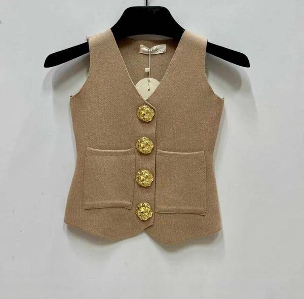 Gilet rose beige