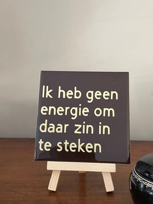 Ik heb geen energie om daar zin in te steken