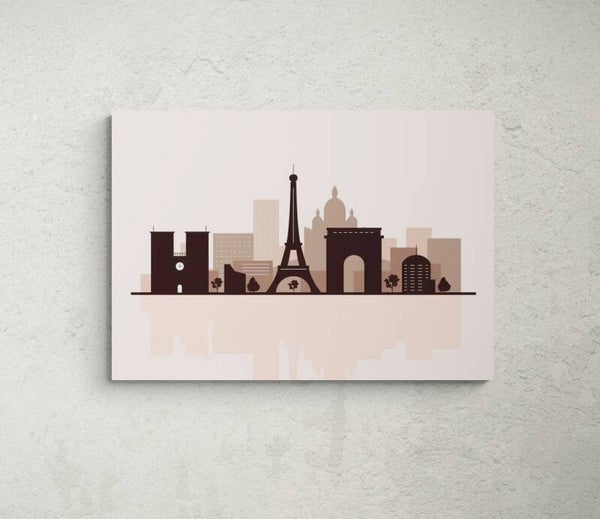 PARIS sur un fond ocre