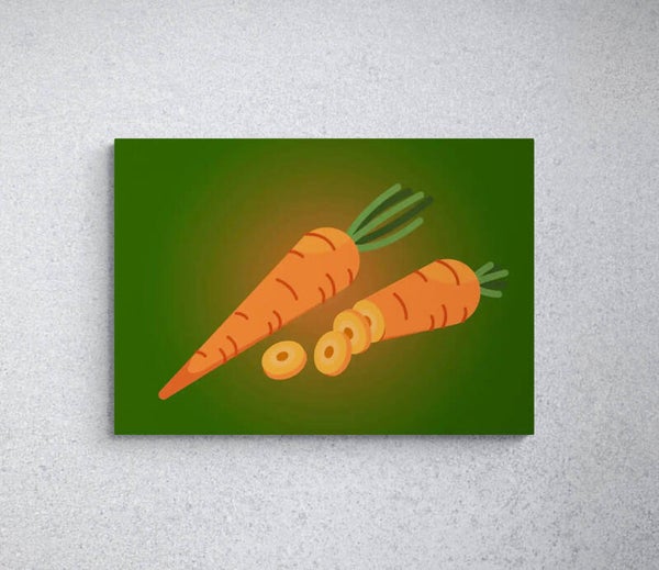 DEUX CAROTTES sur fond vert