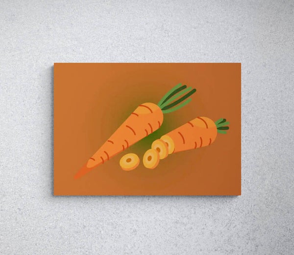 DEUX CAROTTES sur fond orange