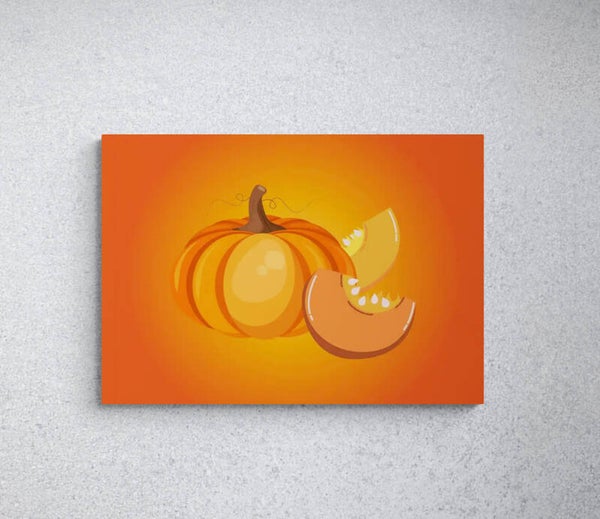 CITROUILLES sur un fond orange