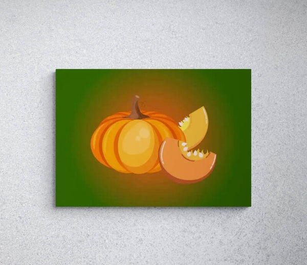 CITROUILLES sur un fond vert