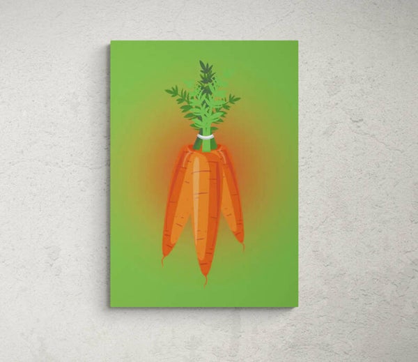 CAROTTES sur un fond vert