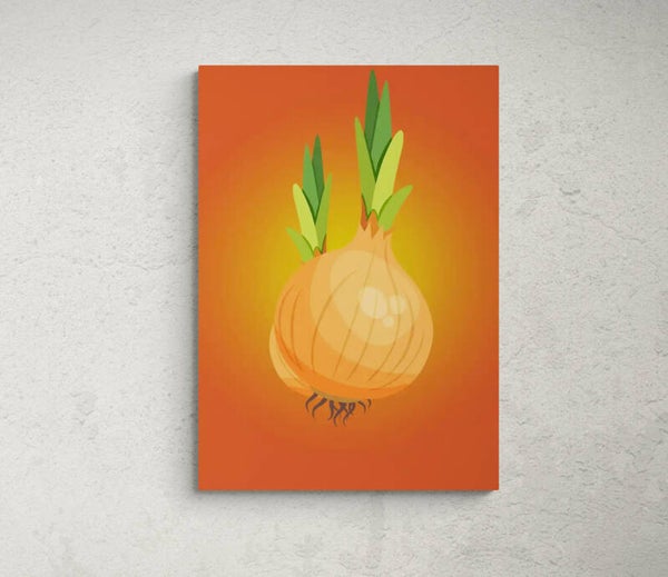 OIGNONS sur un fond orange