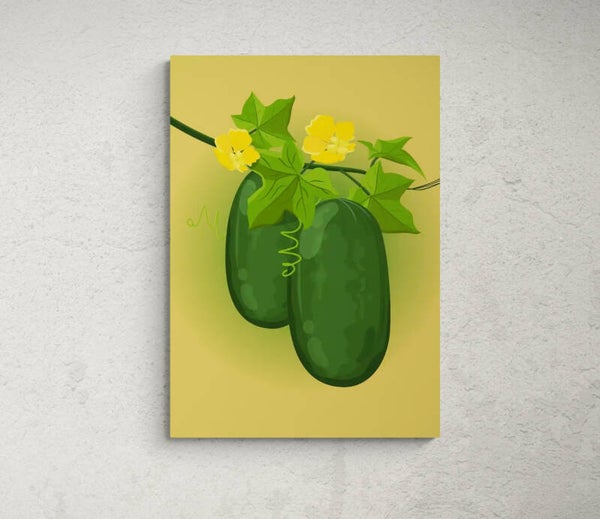 PASTEQUES sur un fond dégradé jaune et vert