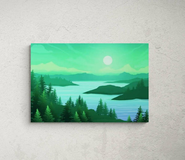 PLEINE lune sur un lac