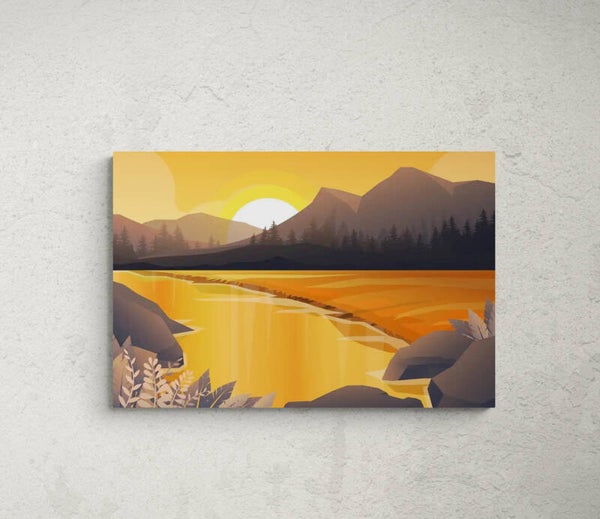 SOLEIL couchant sur la rivière