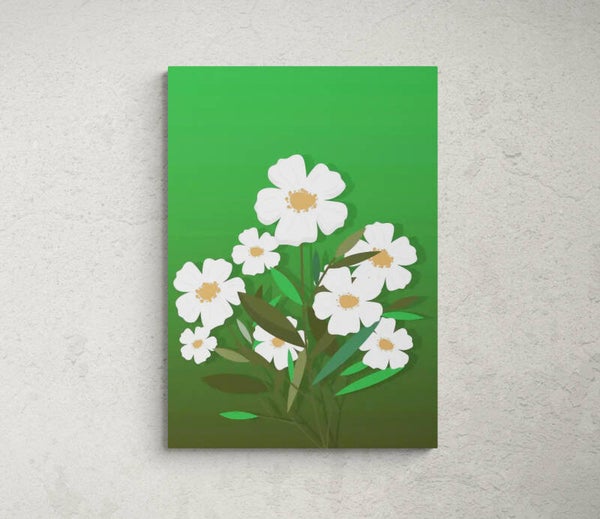 FLEURS SAUVAGE sur fond vert