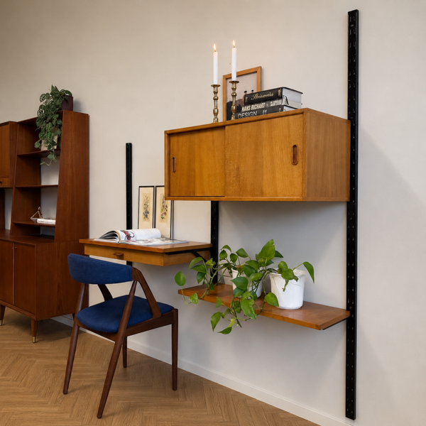 Vintage wandmeubel, teak