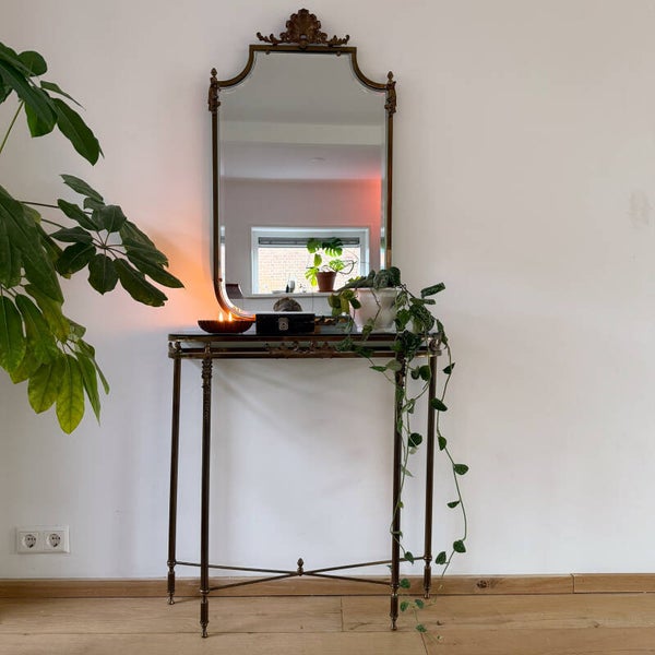 Vintage console met wandspiegel