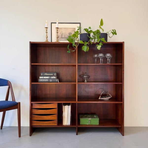 Vintage vakkenkast / boekenkast, rosewood