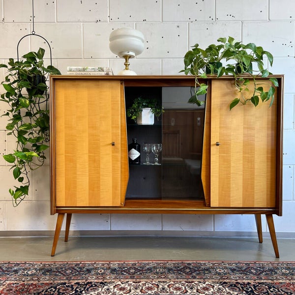 Vintage vitrinekast, barkast