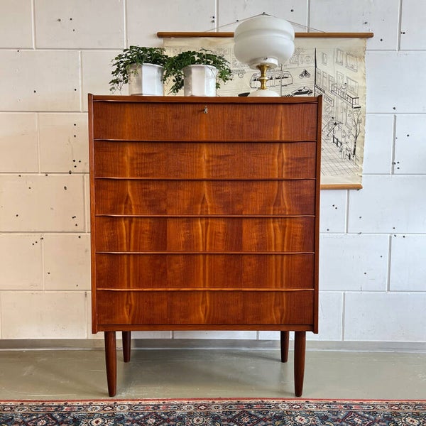 Vintage hoge ladekast, Deens