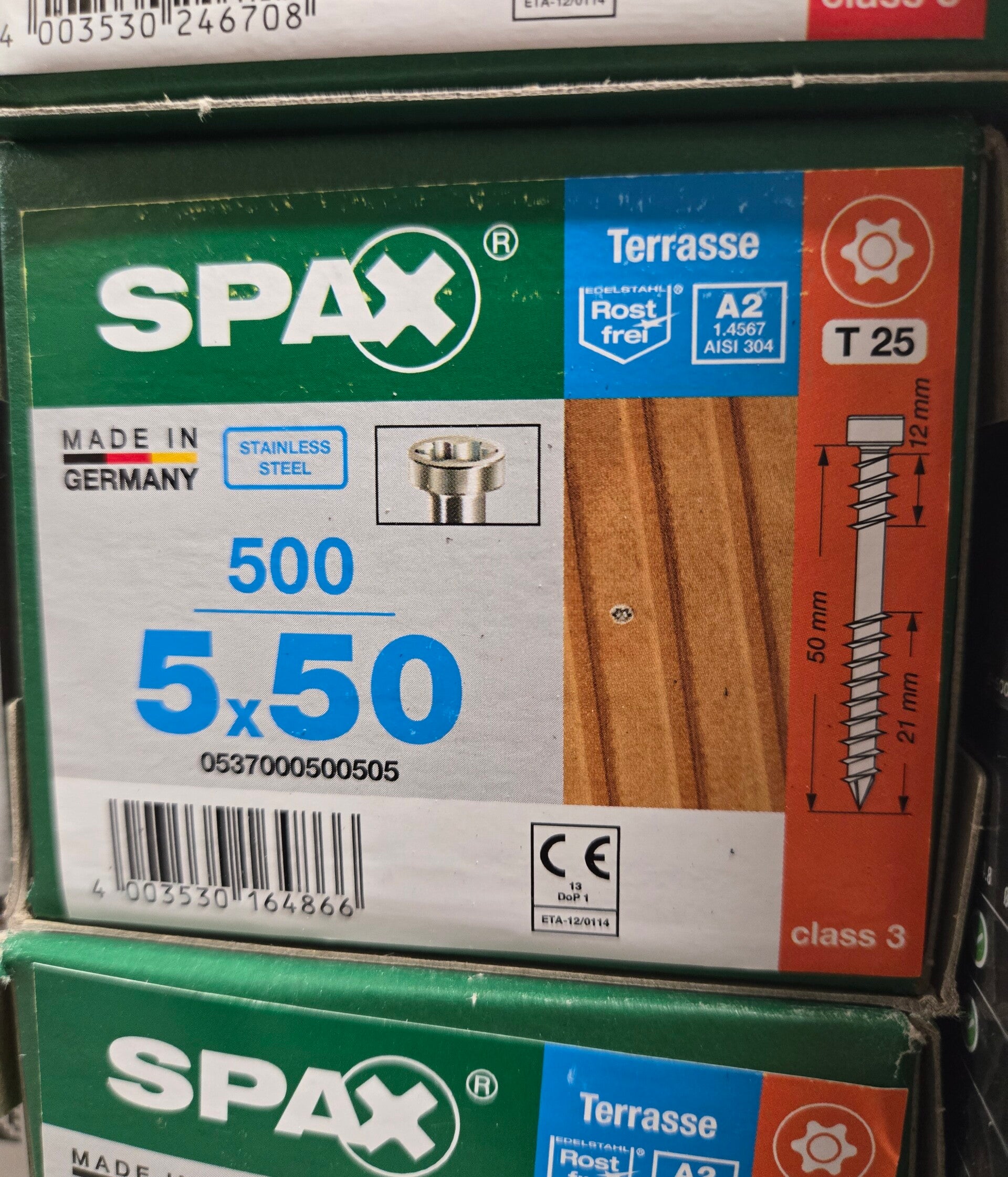 500 Vis Torx Autoforeuse 5x50 Spax-deck Inox A2 - Terrasse Bois Éxotique