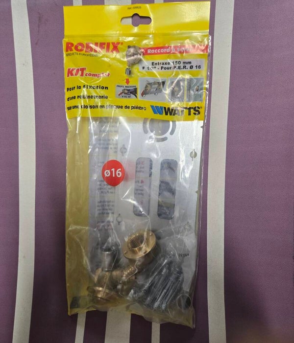 Kit de fixation robinetterie Robifix Watts - A sertir - Entraxe 150 mm - F 1/2" plomberie PER 16