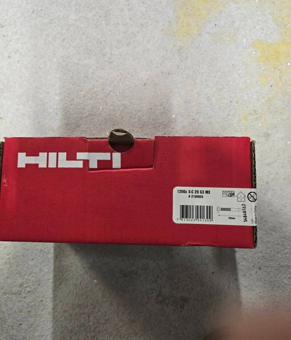 Clous X-C20 G3 MX béton en bande (boîte de 1200) + gaz - HILTI 2100955 + 2105698