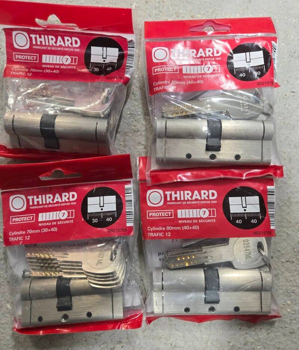 THIRARD cylindre professionnel 5 clés 30x40 et 40x40 haute qualité