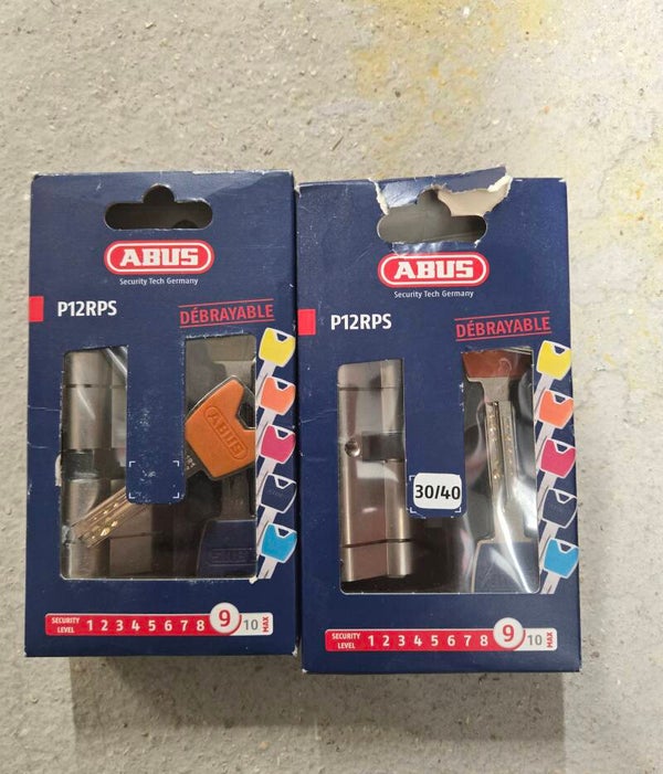 ABUS  Cylindre de porte + 5 clés couleur P12RPS - 35x35 mm et 30x40