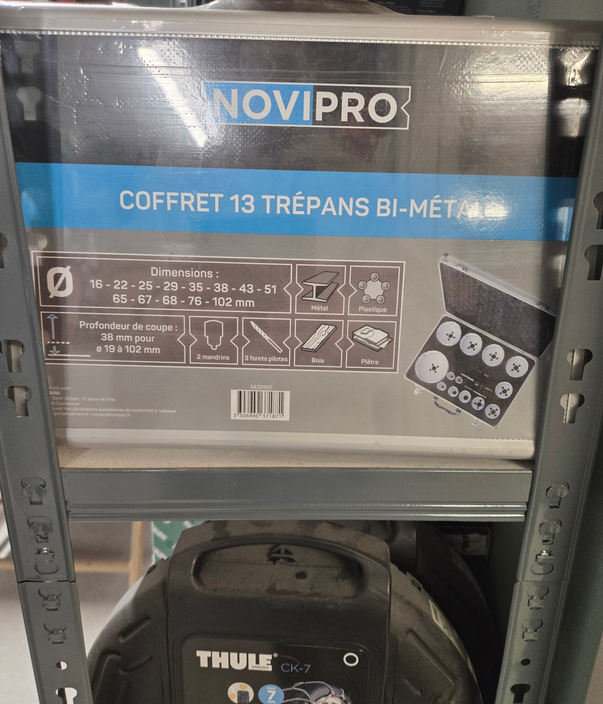 NOVIPRO  Trépans bi-métal HSS(coffret 13) diamètre 19/22/24/29/35/3843/51/65/67/68/76/ 102 Novipro cloch3