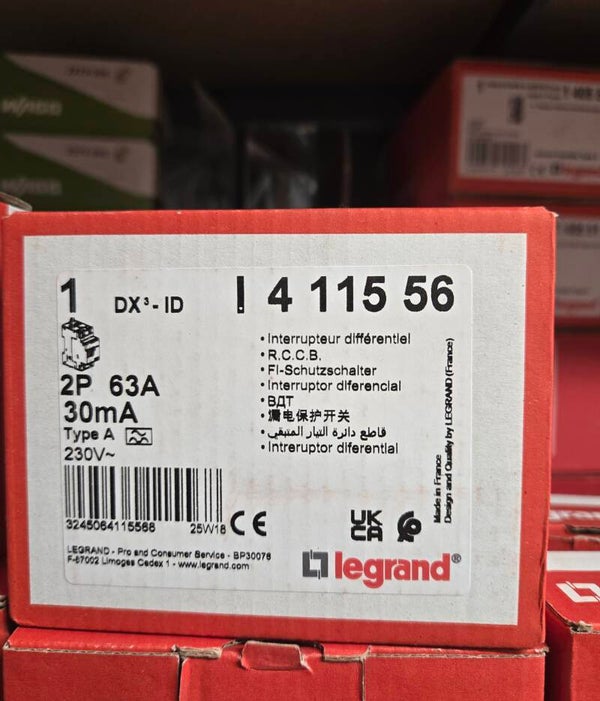 LEGRAND DX3 Interrupteur différentiel 63A 30mA type A 230V - 411556