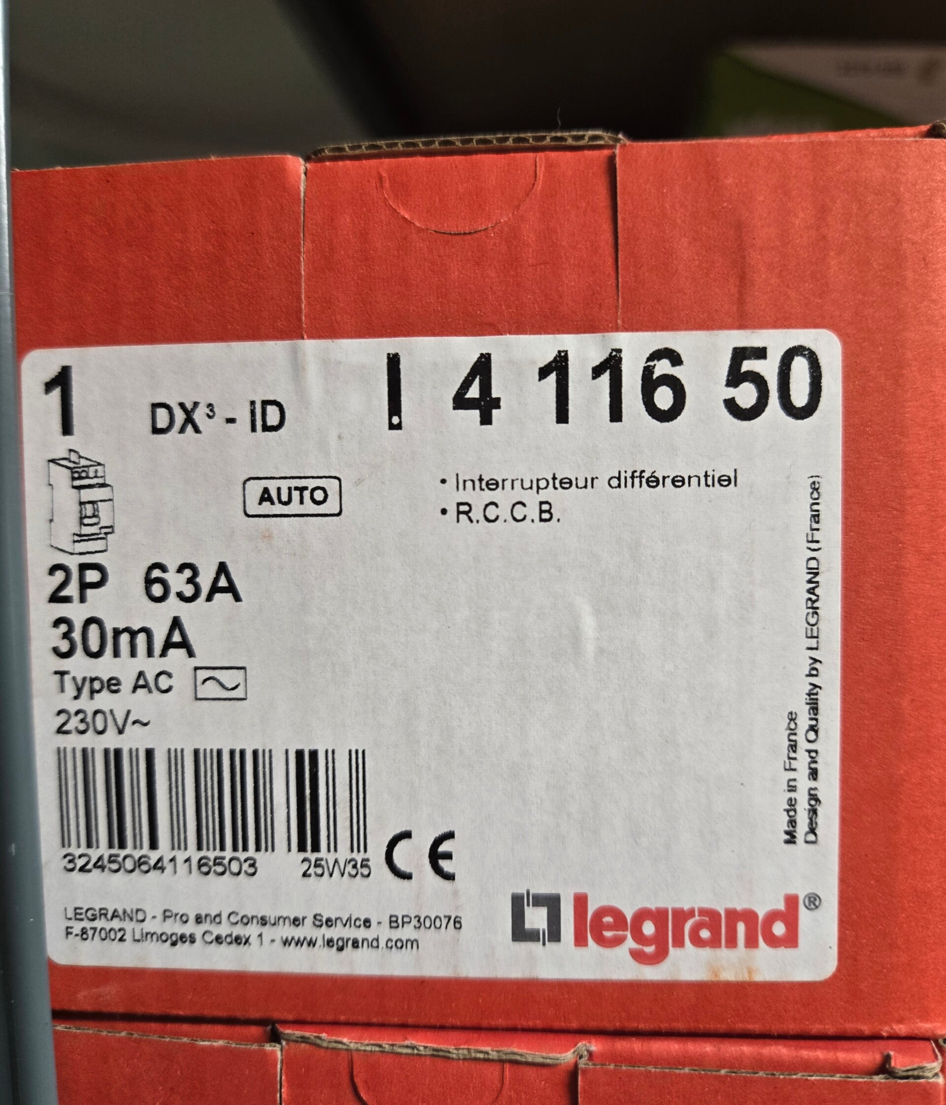 LEGRAND DX3 Interrupteur différentiel 63A 30mA type AC auto 230V - 411650