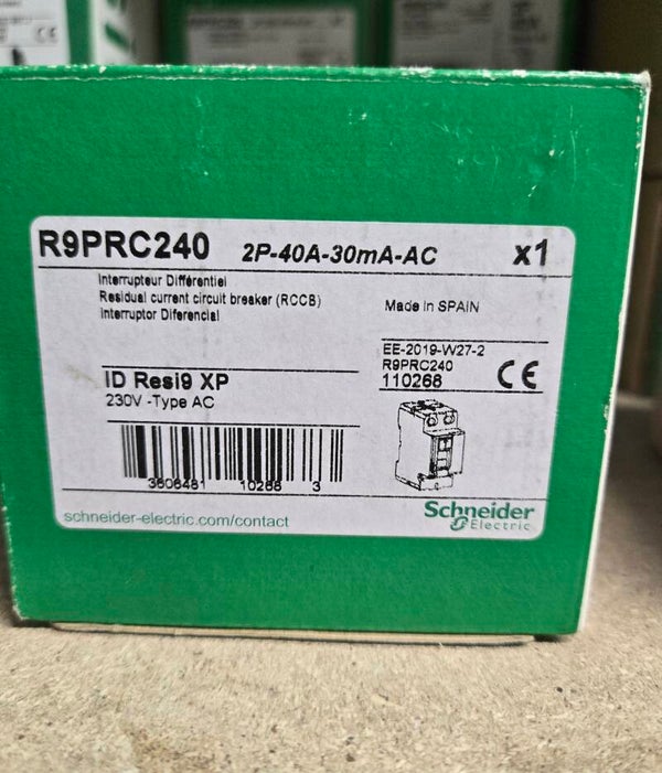 SCHNEIDER - Inter différentiel Resi9 XP 2P - 40A - 30ma - Type AC - Réf : R9PRC240