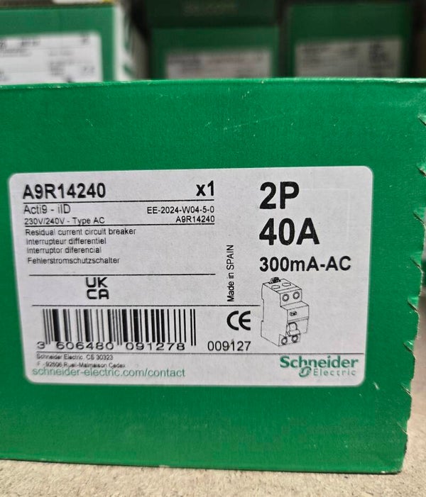 SCHNEIDER Acti9 iID Interrupteur différentiel 40A 300mA type AC 230V - A9R14240