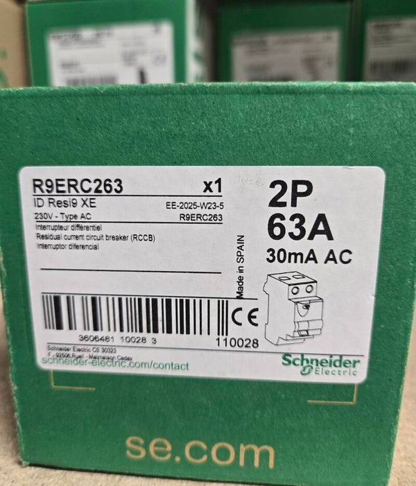 SCHNEIDER - Inter différentiel RESI9 XE 2P - 63A - 30ma - Type AC - R9ERC263