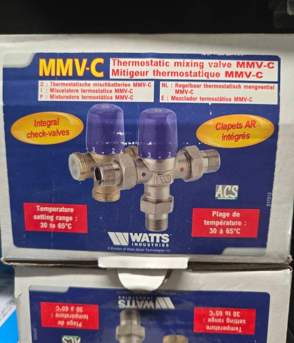 Mitigeur thermostatique 20/27 MMV-C - Watts industriesc ompact MMV-C corps 1" nickelée Mâle G 3/4"