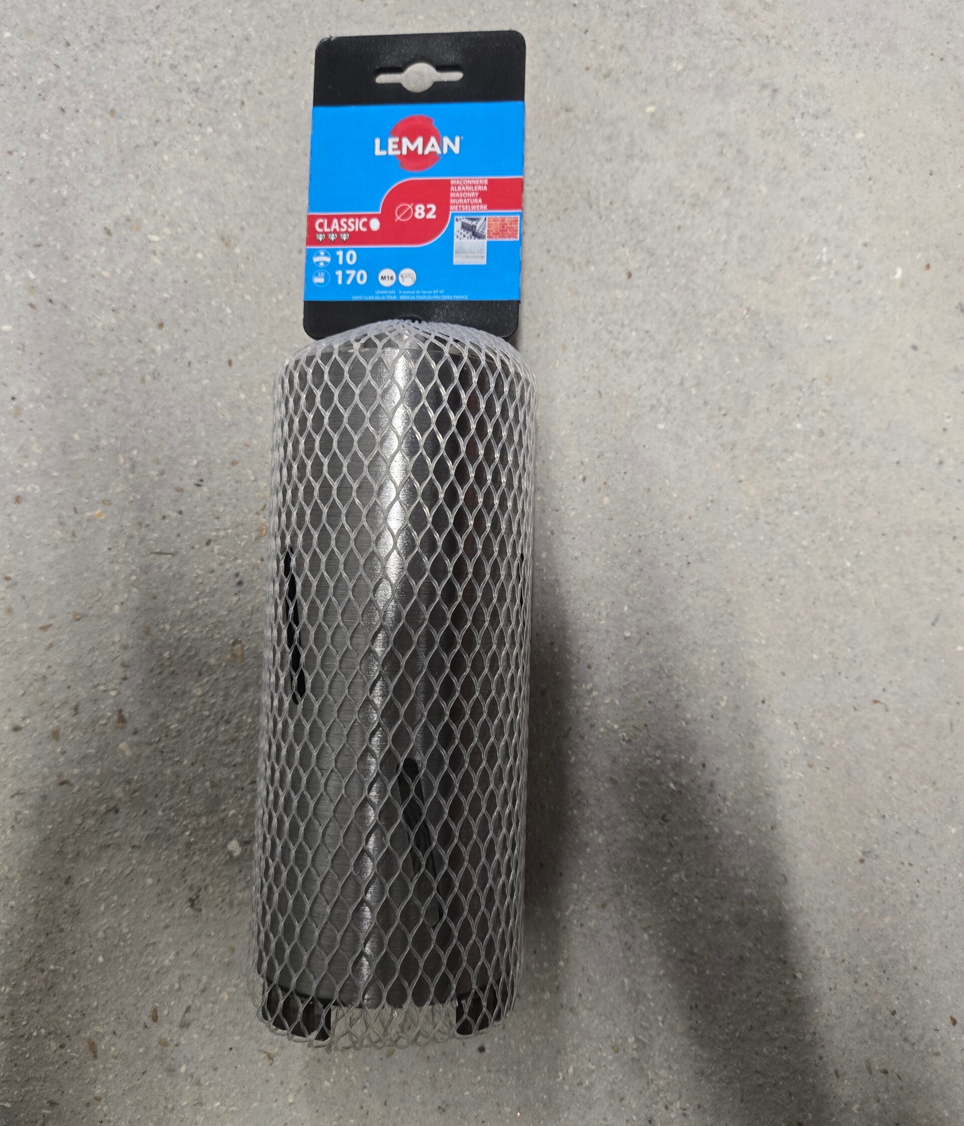 Couronne diamantée pour perfo SDSet D. 82 x Lu. 170 x Ht. 10 x ép. 3,5 mm. Brique, béton cellulaire, siporex - 5216082 - LEMAN