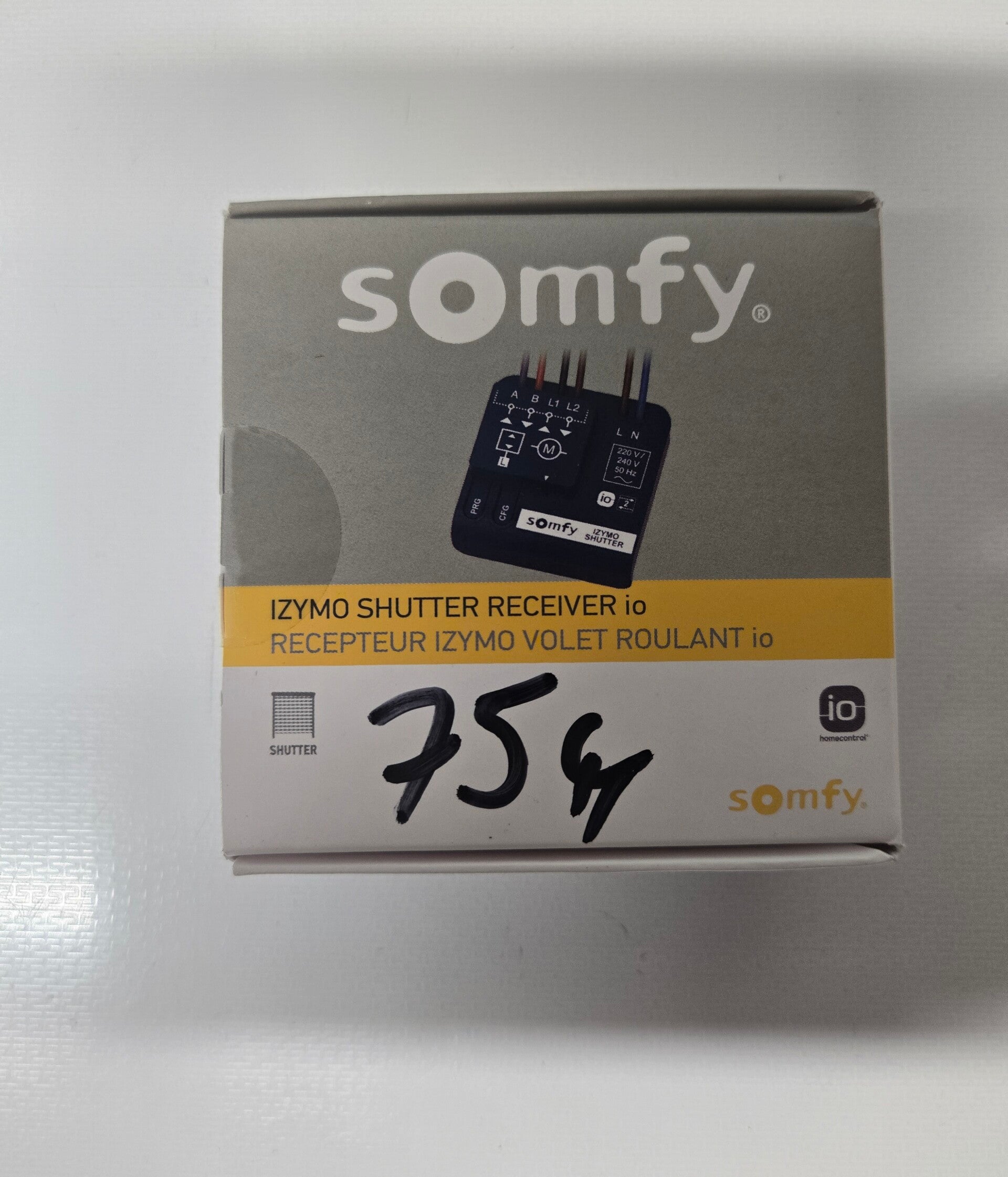 Récepteur volet roulant - SOMFY - izymo io - Blanc - Electrique filaire - Compatible radio io elec