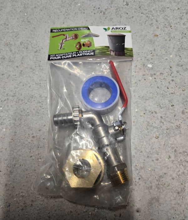 Vanne Robinet de Cuve quart de tour + Raccord de Traversée de Cuve AROZ AROZ