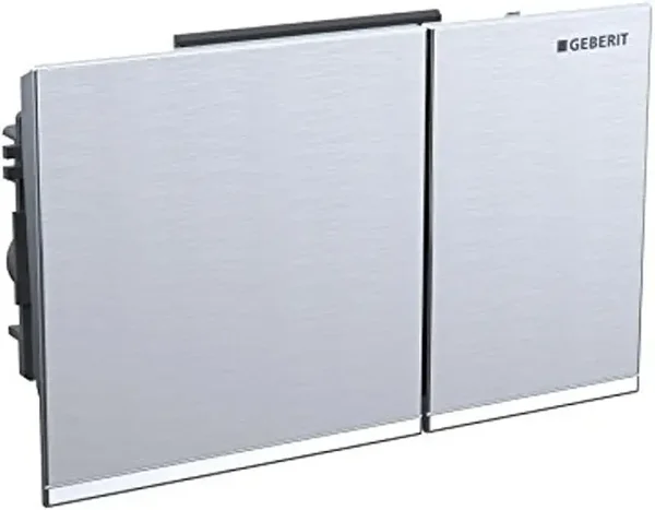 Geberit 115081GH1 Omega 60 Plaque de recouvrement rinçage à 2 boutons Chromé Brossé