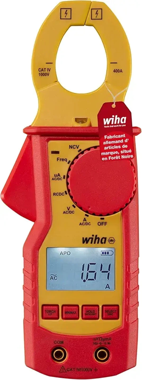 Wiha Pince de courant jusqu'à 1 000 V CA, CAT IV 2 piles AAA incluses (45219)