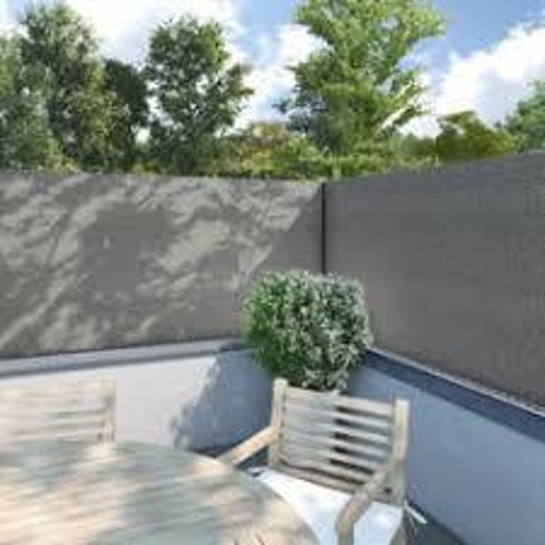 BRISE VUE NATERIAL 99% 230G/M2 GRIS CLAIR 2x10M occultation élevée forte