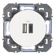 Legrand dooxie chargeur 2 usb a+a 2.4a 12 w blanc composable LegrandLEG 095228
