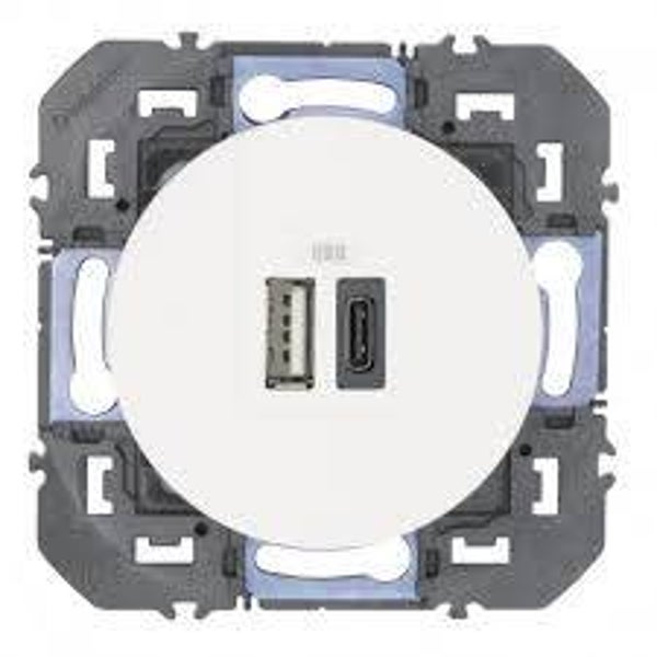 Legrand dooxie chargeur 2 usb a+a 2.4a 12 w blanc composable LegrandLEG 095228