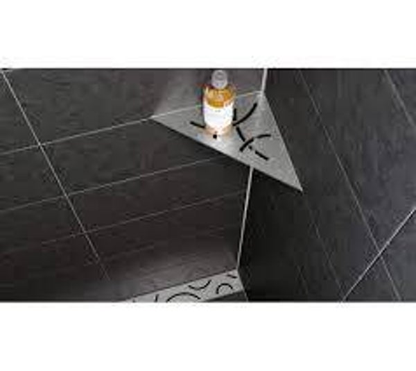 SCHLUTER SYSTEMS  Tablette Shelf-E - design Curve - inox brossé - 210x210 mm