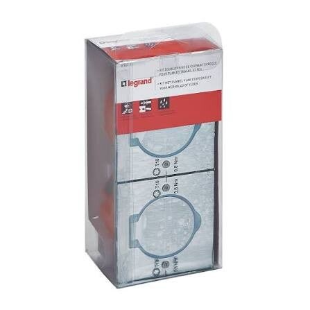 Double prise de sol inox etanche ip44 legrand – avec clapet de protection et boîte à encastrer