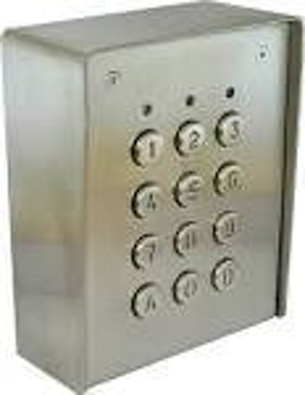Clavier codé saillie extérieur Inox anti-vandale rétro-éclairé IP65 - Golmar Bitron Video