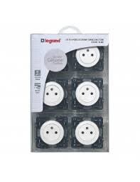 Legrand  Lot de 6 prises de courant 2P+T 16A Céliane affleurantes - Blanche