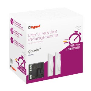 Prêt-à-poser Dooxie va-et-vient sans fil + micromodule Netatmo, complet blanc