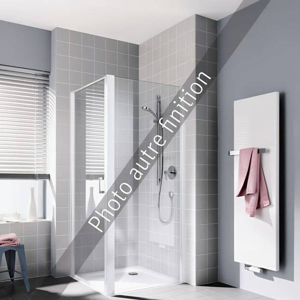 Réf 90972544  Paroi de douche fixe largeur 75cm hauteur 2,00m profilé argent poli verre clair