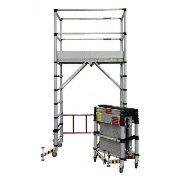 Échafaudage Roulant Télescopique COMPACT hauteur travail 4 mètre
