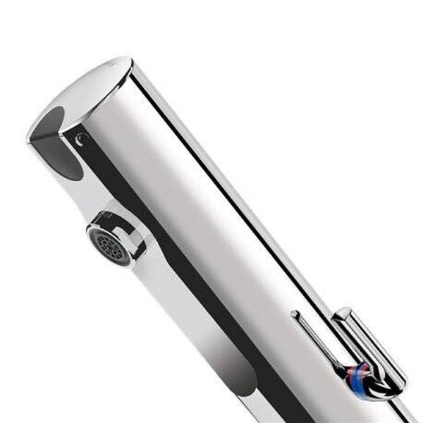 Mitigeur lavabo 490006 Tempomatic Mix 4 alim. Par piles, Avec robinets d’arrêt, manette standard