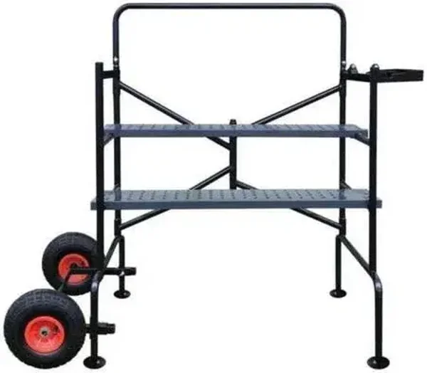Échafaudage mobile acier pliable avec roues et plateaux réglables 2,85 m